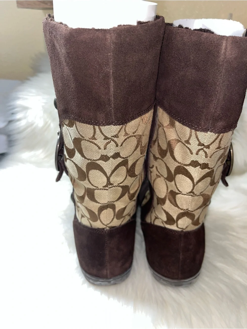 Coach Meyer Signature Suede mid-calf Boots sz8.5